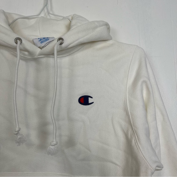Champion Reverse Weave Hoodie Sweatshirt NWT Men's Sz XS White Fleece Lined - Picture 9 of 9